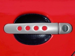 Kryty klik děrované, ABS stříbrný (4+4 ks jeden zámek)
