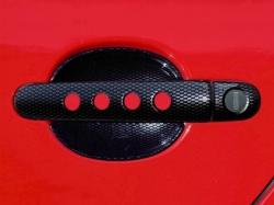Kryty klik děrované, ABS karbon (4+4 ks dva zámky)