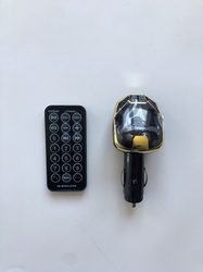 FM Modulátor s Bluetooth, 2xUSB, 12/24V, zlatý