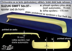 Stříška střešní spoiler Suzuki Swift 5 dveř 97-06 
