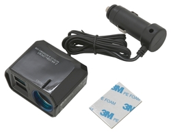 Adaptér s kabelem 12V + 2x USB 2400mA SELECT