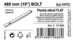 Stěrač FLAT BULK (BOLT) 19