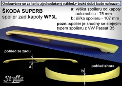 Křídlo zadní spoiler Škoda Superb I  01-08 