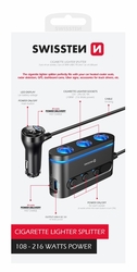 Roztrojka SWISSTEN s výstupem 3x CL, 2x USB-C PD a 1x USB-A QA 3.0, 108W - 216W, 48042