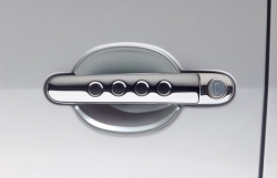 Kryty pod kliky dveří malé (2 ks) design matný chrom Škoda Roomster, Citigo 3dv.