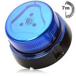 Maják magnetický LED modrý ,12/24V, kabel 7m, zástrčka, W112