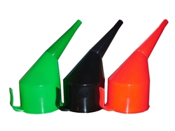 Trychtýř plastový šikmý černý - pr.13cm s držákem, 83097