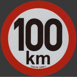 Reflexní samolepka omezení rychlosti 100km, prů. 20cm