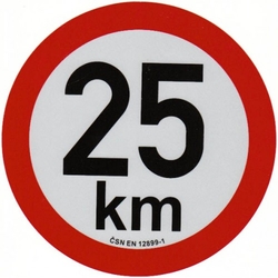 Reflexní samolepka omezení rychlosti 25km, prů.20cm