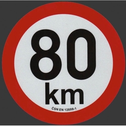 Reflexní samolepka omezení rychlosti 80km, prů. 20cm