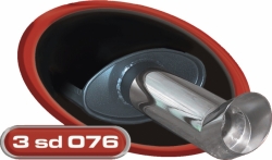 Koncovka má průměr 76mm DTM
