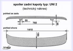 Křídlo zadní spoiler UNI 2