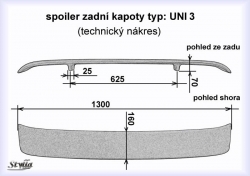 Křídlo zadní spoiler Renault 19 Chamade 89-96 